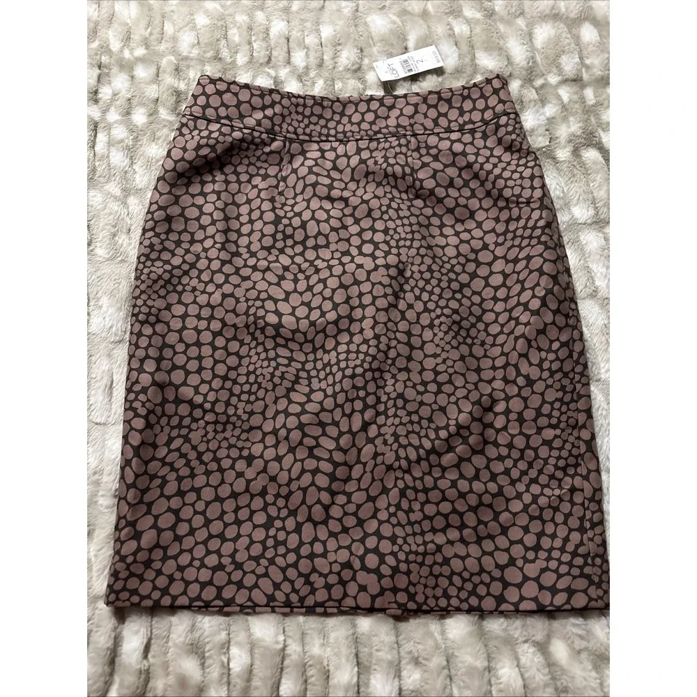 Ann Taylor LOFT Animal Print A-Line Brown Black Pencil Skirt Womens Size 2